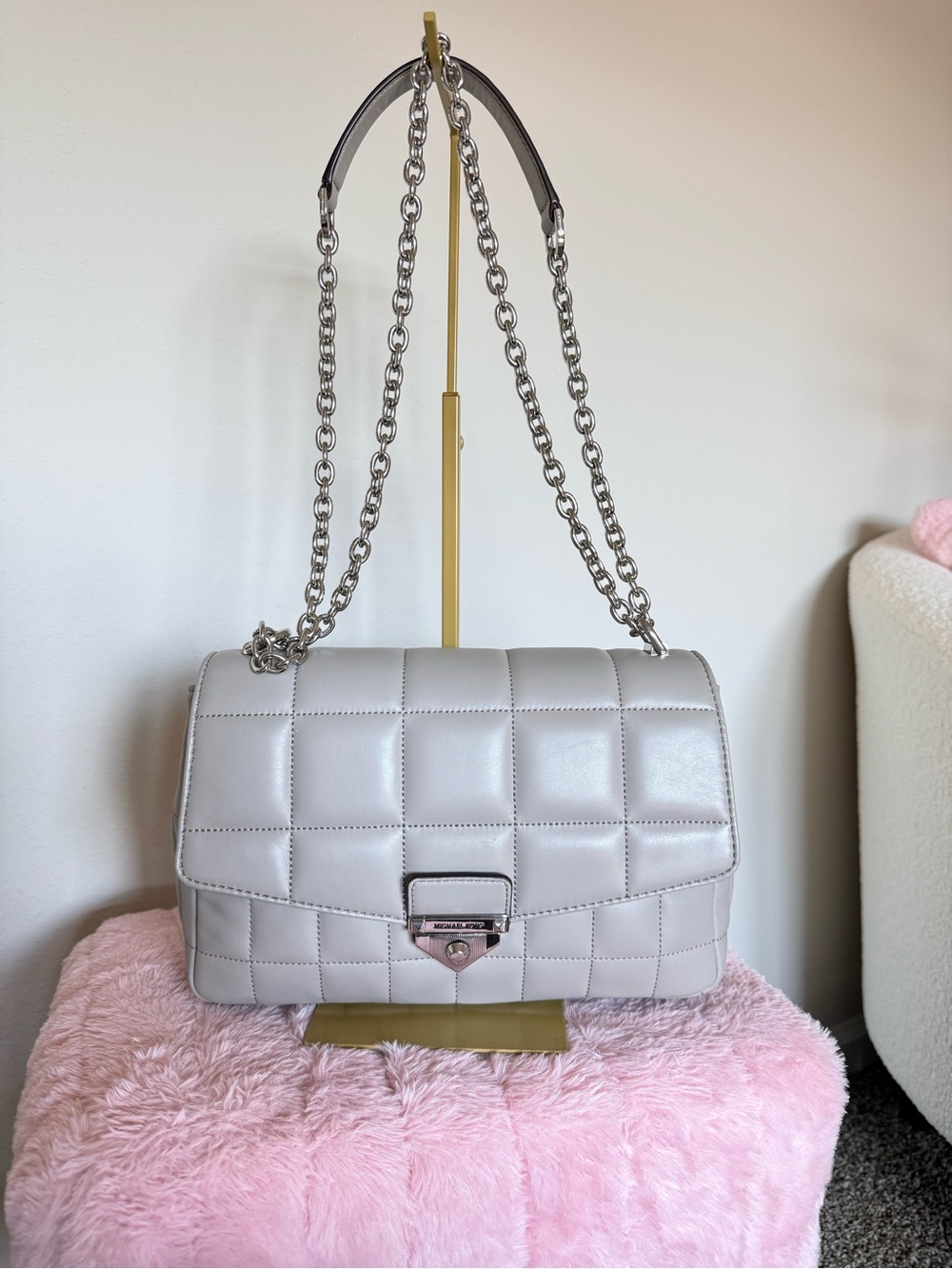 Michael Kors Gray Soho Quilted Leather Bag